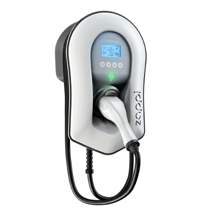 myenergi Zappi Smart EV Charger (7kW/22kW) with 6.5m Tethered Type 2 Cable – White
