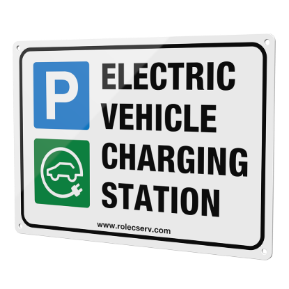 Aluminium A4 Landscape EV Parking Sign